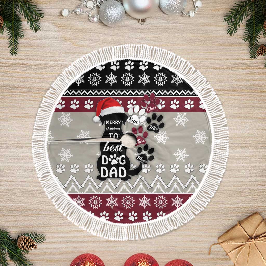 To Best Dog Dad Christmas Design Tree Skirt Xmas Holiday Patterns - Wonder Print Shop