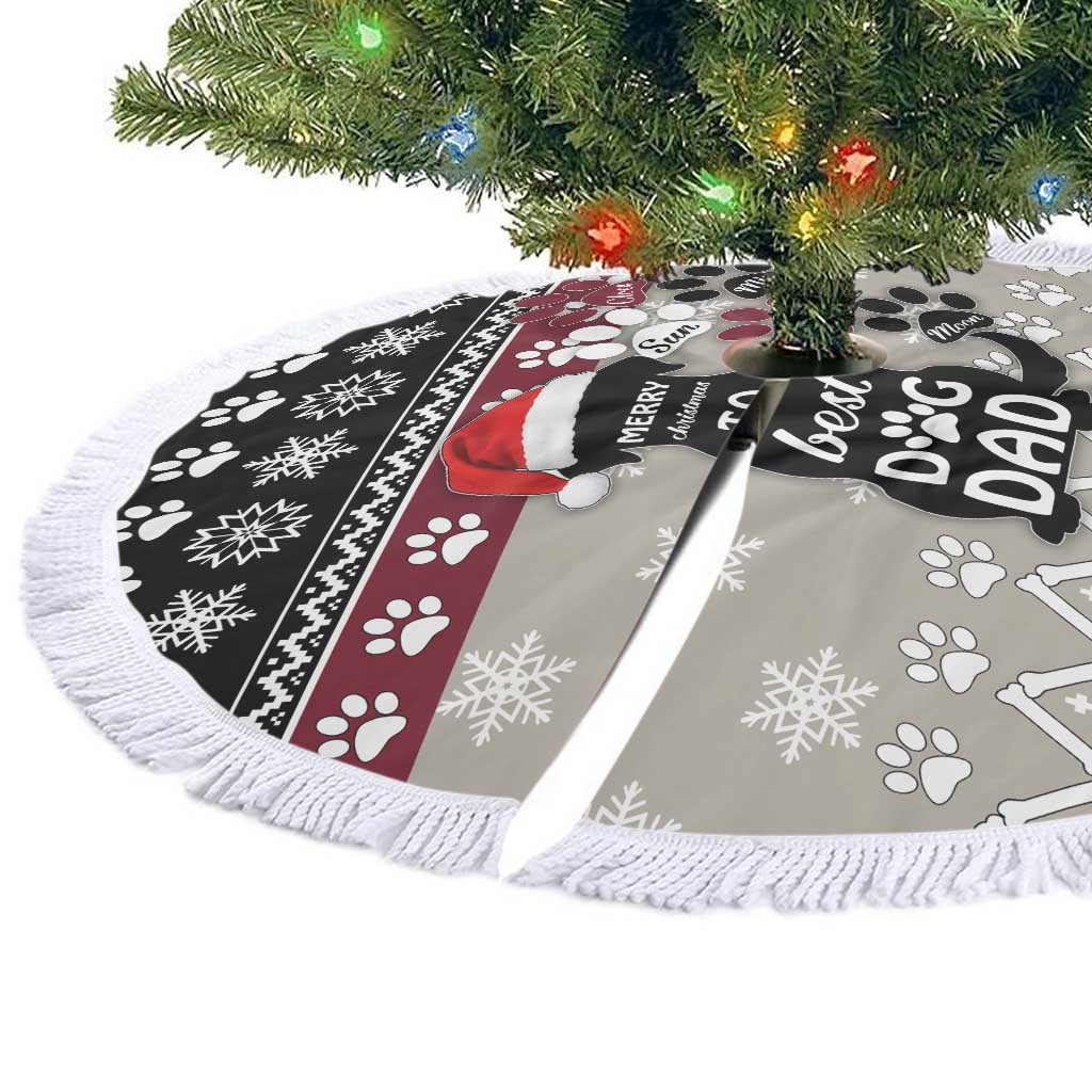 To Best Dog Dad Christmas Design Tree Skirt Xmas Holiday Patterns - Wonder Print Shop
