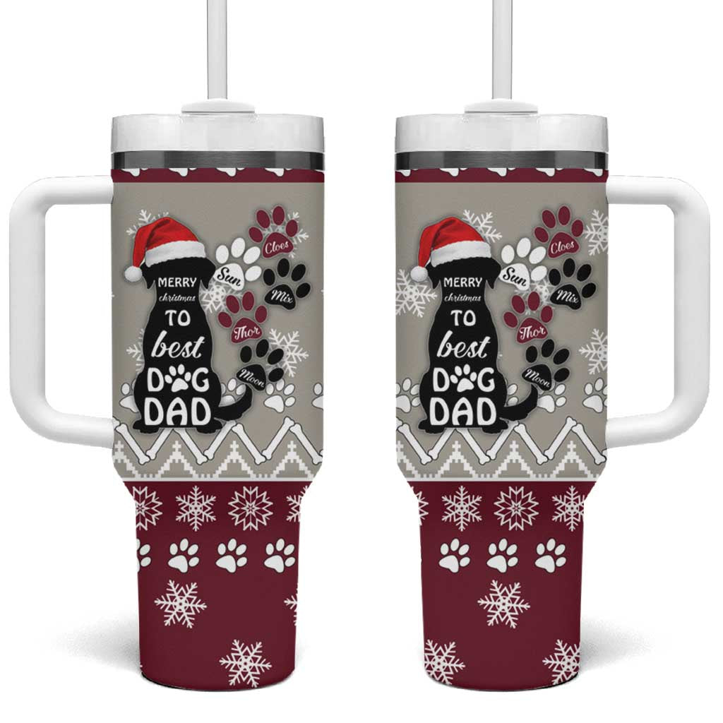 To Best Dog Dad Christmas Design Tumbler With Handle Xmas Holiday Patterns - Wonder Print Shop