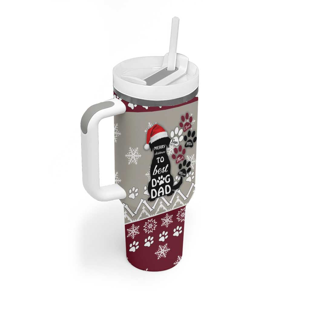 To Best Dog Dad Christmas Design Tumbler With Handle Xmas Holiday Patterns - Wonder Print Shop