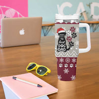 To Best Dog Dad Christmas Design Tumbler With Handle Xmas Holiday Patterns - Wonder Print Shop