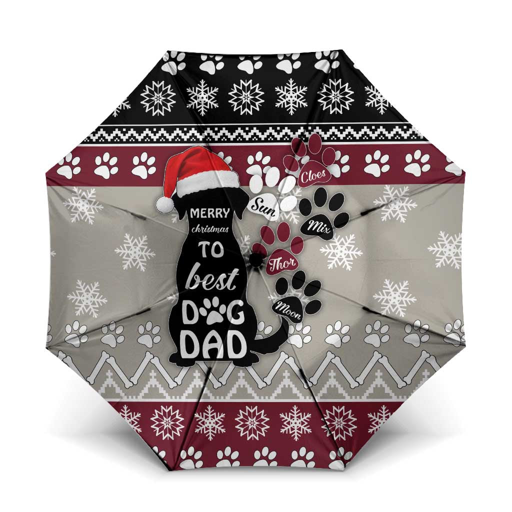 To Best Dog Dad Christmas Design Umbrella Xmas Holiday Patterns - Wonder Print Shop
