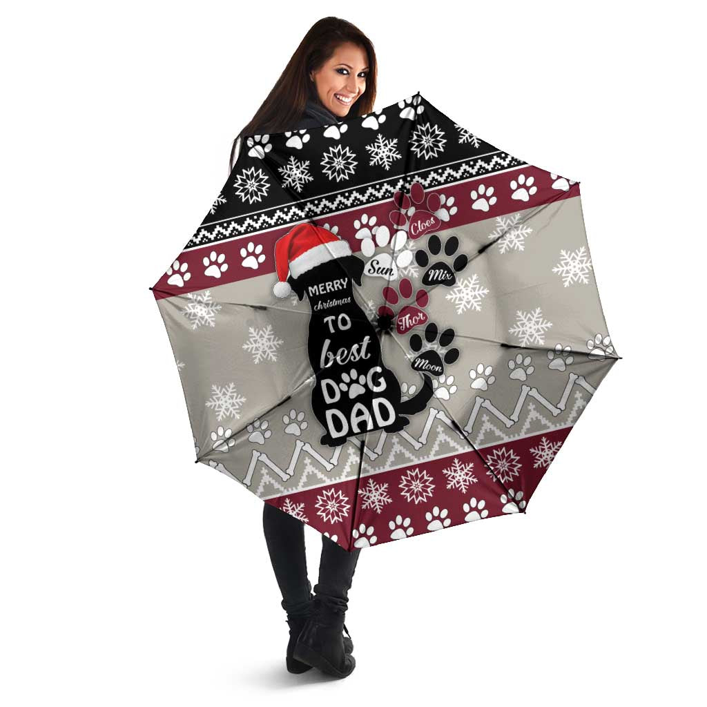 To Best Dog Dad Christmas Design Umbrella Xmas Holiday Patterns - Wonder Print Shop