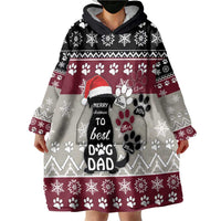 To Best Dog Dad Christmas Design Wearable Blanket Hoodie Xmas Holiday Patterns - Wonder Print Shop