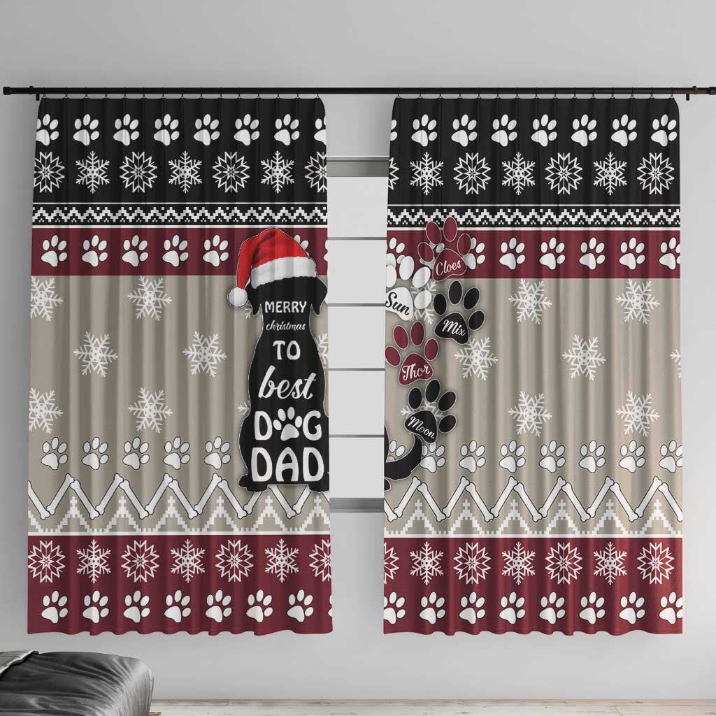 To Best Dog Dad Christmas Design Window Curtain Xmas Holiday Patterns - Wonder Print Shop