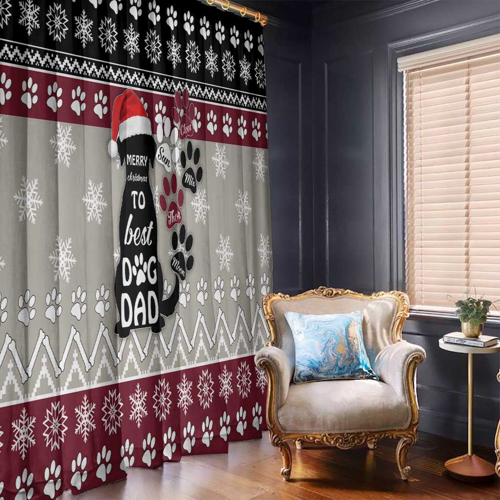 To Best Dog Dad Christmas Design Window Curtain Xmas Holiday Patterns - Wonder Print Shop