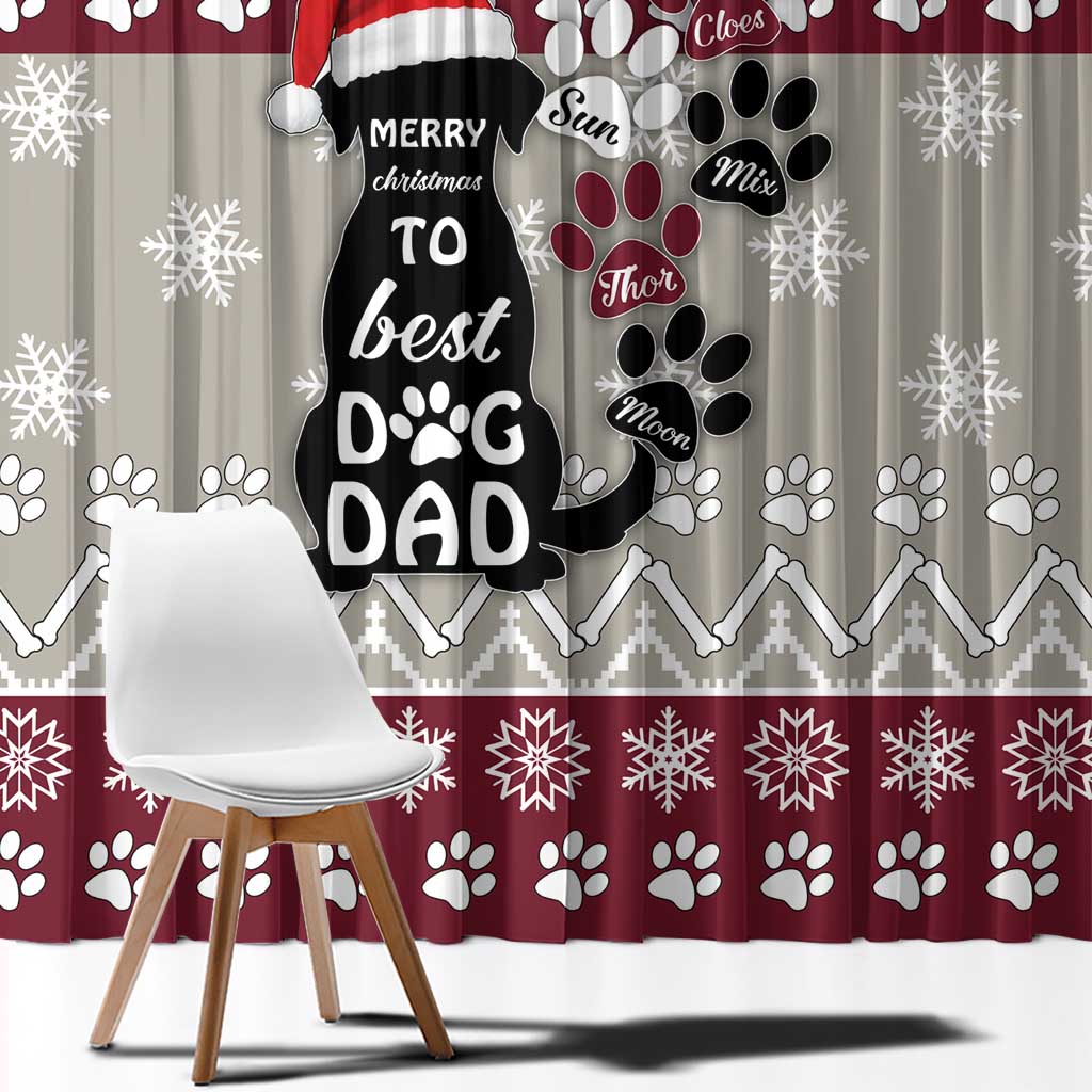 To Best Dog Dad Christmas Design Window Curtain Xmas Holiday Patterns - Wonder Print Shop