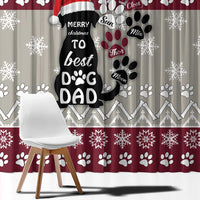 To Best Dog Dad Christmas Design Window Curtain Xmas Holiday Patterns - Wonder Print Shop