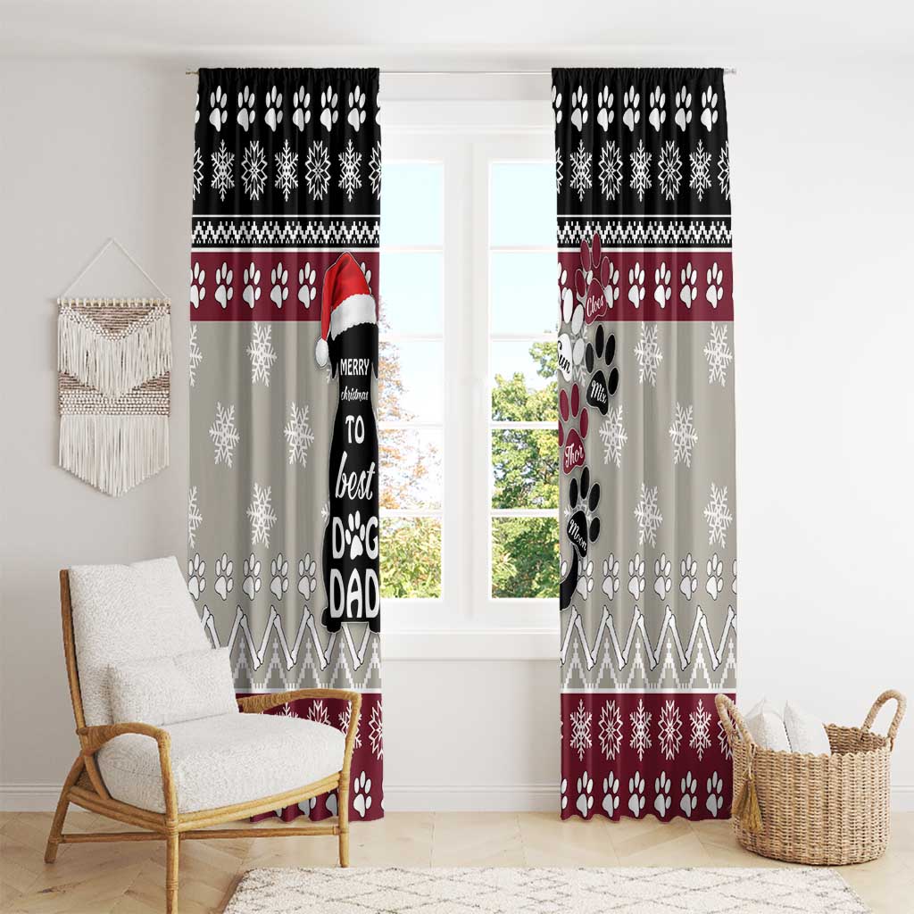 To Best Dog Dad Christmas Design Window Curtain Xmas Holiday Patterns - Wonder Print Shop