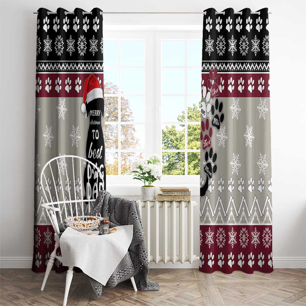 To Best Dog Dad Christmas Design Window Curtain Xmas Holiday Patterns - Wonder Print Shop