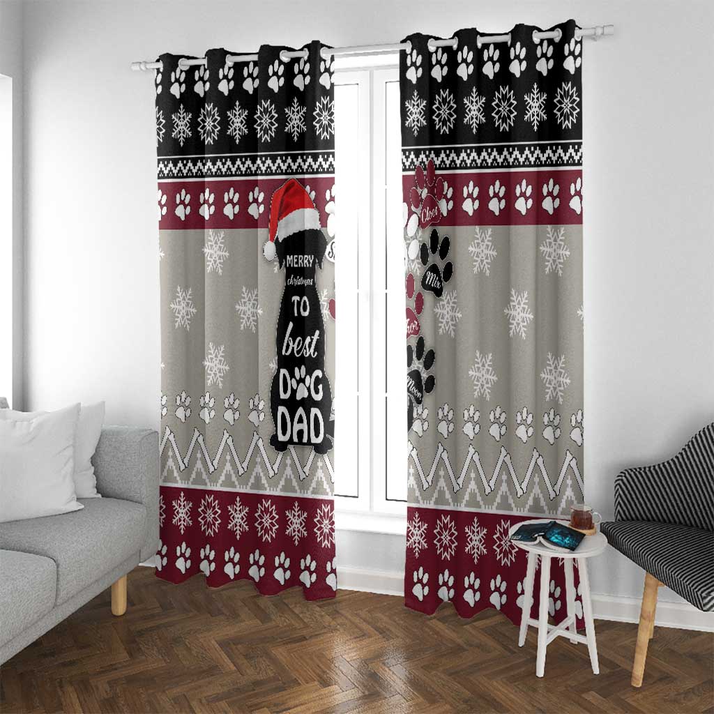 To Best Dog Dad Christmas Design Window Curtain Xmas Holiday Patterns - Wonder Print Shop