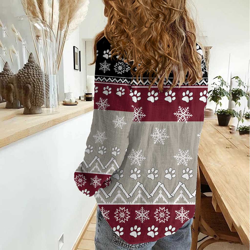 To Best Dog Dad Christmas Design Women Casual Shirt Xmas Holiday Patterns - Wonder Print Shop