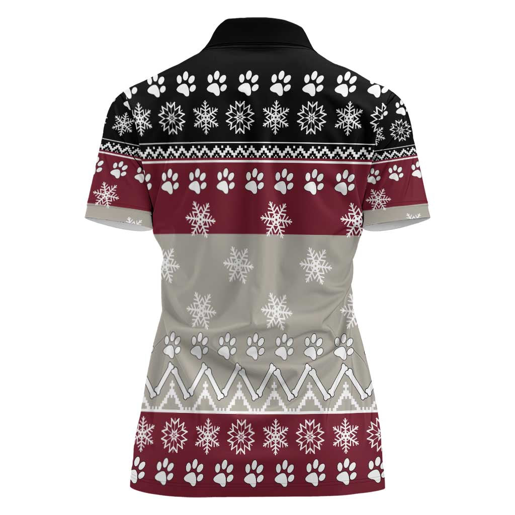 To Best Dog Dad Christmas Design Women Polo Shirt Xmas Holiday Patterns - Wonder Print Shop