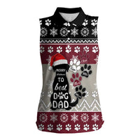 To Best Dog Dad Christmas Design Women Sleeveless Polo Shirt Xmas Holiday Patterns - Wonder Print Shop