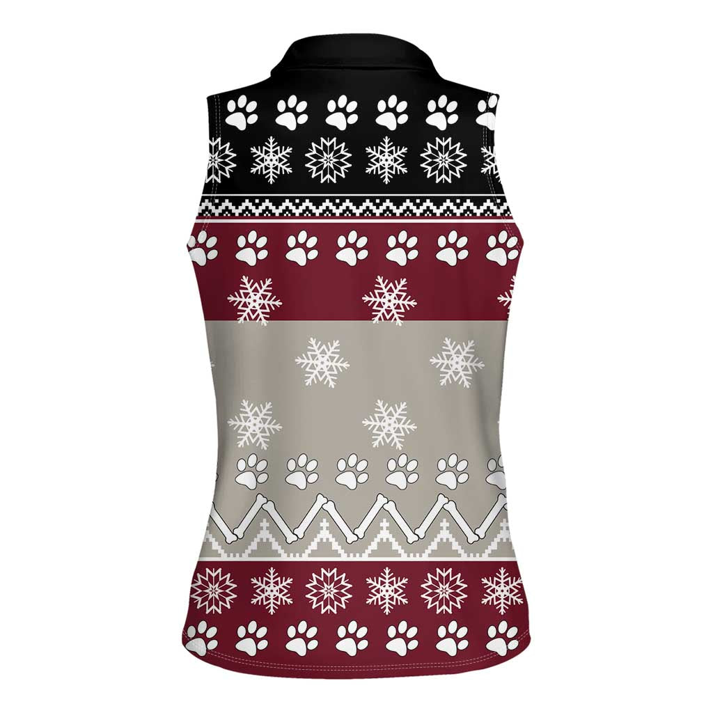 To Best Dog Dad Christmas Design Women Sleeveless Polo Shirt Xmas Holiday Patterns - Wonder Print Shop