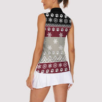 To Best Dog Dad Christmas Design Women Sleeveless Polo Shirt Xmas Holiday Patterns - Wonder Print Shop