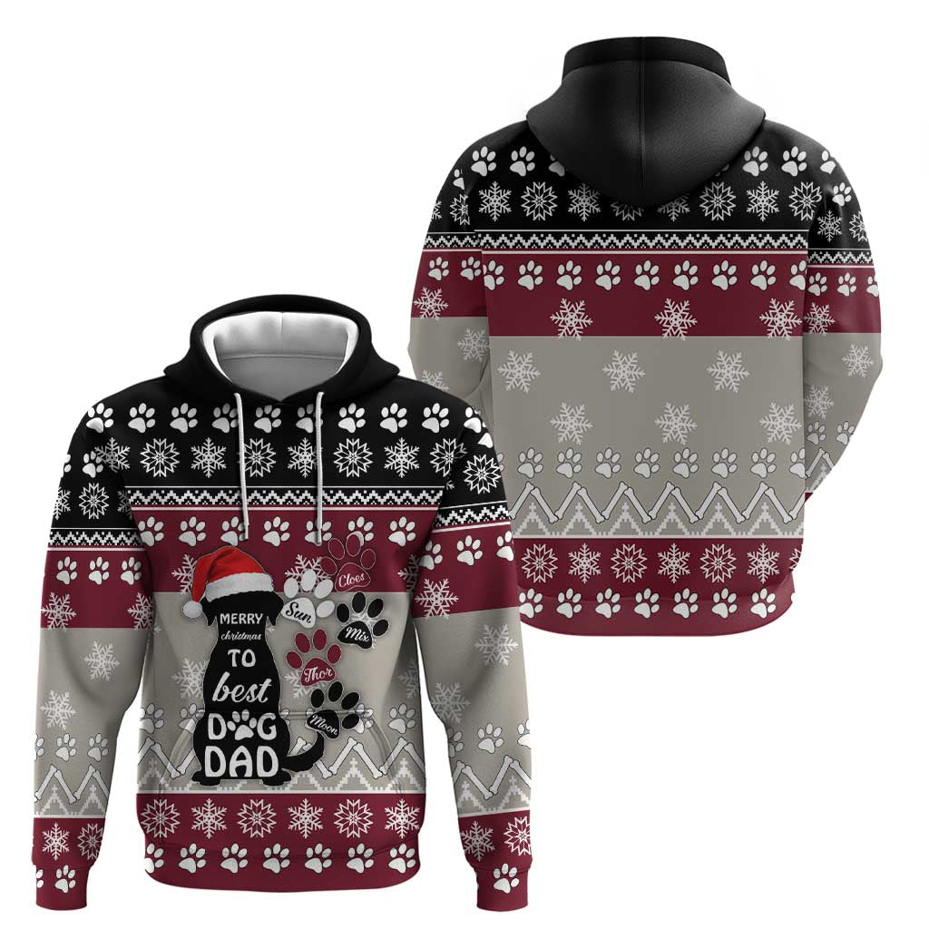 To Best Dog Dad Christmas Design Zip Hoodie Xmas Holiday Patterns - Wonder Print Shop