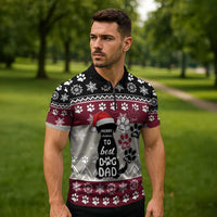 To Best Dog Dad Christmas Design Zipper Polo Shirt Xmas Holiday Patterns - Wonder Print Shop