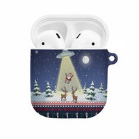 Christmas Alien Pattern with UFO Abduction of Santa Reindeer Snowy Forest AirPods Case Xmas Holiday Patterns - Wonder Print Shop