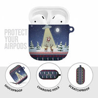 Christmas Alien Pattern with UFO Abduction of Santa Reindeer Snowy Forest AirPods Case Xmas Holiday Patterns - Wonder Print Shop