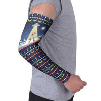 Christmas Alien Pattern with UFO Abduction of Santa Reindeer Snowy Forest Arm Sleeves Xmas Holiday Patterns - Wonder Print Shop