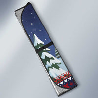 Christmas Alien Pattern with UFO Abduction of Santa Reindeer Snowy Forest Auto Sun Shade Xmas Holiday Patterns - Wonder Print Shop