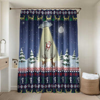 Christmas Alien Pattern with UFO Abduction of Santa Reindeer Snowy Forest Bathroom Set Xmas Holiday Patterns - Wonder Print Shop