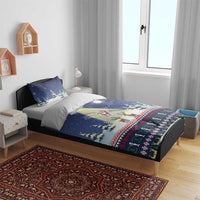 Christmas Alien Pattern with UFO Abduction of Santa Reindeer Snowy Forest Bedding Set Xmas Holiday Patterns - Wonder Print Shop