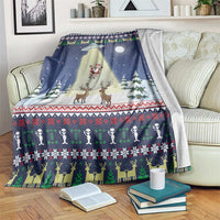 Christmas Alien Pattern with UFO Abduction of Santa Reindeer Snowy Forest Blanket Xmas Holiday Patterns - Wonder Print Shop