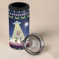 Christmas Alien Pattern with UFO Abduction of Santa Reindeer Snowy Forest 4 in 1 Can Cooler Tumbler Xmas Holiday Patterns - Wonder Print Shop