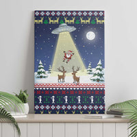 Christmas Alien Pattern with UFO Abduction of Santa Reindeer Snowy Forest Canvas Wall Art Xmas Holiday Patterns - Wonder Print Shop