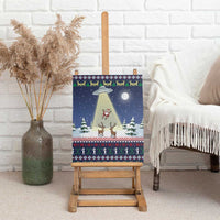 Christmas Alien Pattern with UFO Abduction of Santa Reindeer Snowy Forest Canvas Wall Art Xmas Holiday Patterns - Wonder Print Shop