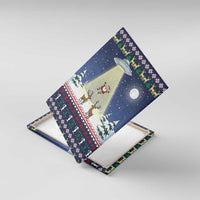 Christmas Alien Pattern with UFO Abduction of Santa Reindeer Snowy Forest Canvas Wall Art Xmas Holiday Patterns - Wonder Print Shop