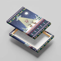 Christmas Alien Pattern with UFO Abduction of Santa Reindeer Snowy Forest Canvas Wall Art Xmas Holiday Patterns - Wonder Print Shop