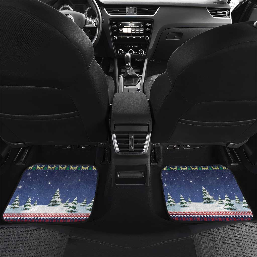 Christmas Alien Pattern with UFO Abduction of Santa Reindeer Snowy Forest Car Mats Xmas Holiday Patterns - Wonder Print Shop