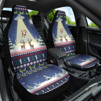 Christmas Alien Pattern with UFO Abduction of Santa Reindeer Snowy Forest Car Seat Cover Xmas Holiday Patterns - Wonder Print Shop