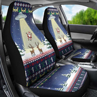 Christmas Alien Pattern with UFO Abduction of Santa Reindeer Snowy Forest Car Seat Cover Xmas Holiday Patterns - Wonder Print Shop