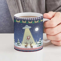 Christmas Alien Pattern with UFO Abduction of Santa Reindeer Snowy Forest Ceramic Mug Xmas Holiday Patterns - Wonder Print Shop