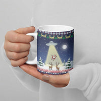 Christmas Alien Pattern with UFO Abduction of Santa Reindeer Snowy Forest Ceramic Mug Xmas Holiday Patterns - Wonder Print Shop