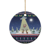 Christmas Alien Pattern with UFO Abduction of Santa Reindeer Snowy Forest Ceramic Ornament Xmas Holiday Patterns - Wonder Print Shop