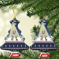 Christmas Alien Pattern with UFO Abduction of Santa Reindeer Snowy Forest Ceramic Ornament Xmas Holiday Patterns - Wonder Print Shop