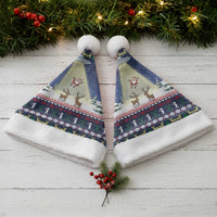 Christmas Alien Pattern with UFO Abduction of Santa Reindeer Snowy Forest Christmas Santa Hat Xmas Holiday Patterns - Wonder Print Shop
