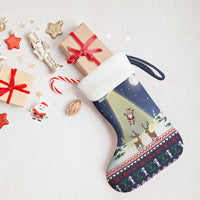 Christmas Alien Pattern with UFO Abduction of Santa Reindeer Snowy Forest Christmas Stocking Xmas Holiday Patterns - Wonder Print Shop