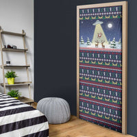 Christmas Alien Pattern with UFO Abduction of Santa Reindeer Snowy Forest Door Cover Xmas Holiday Patterns - Wonder Print Shop