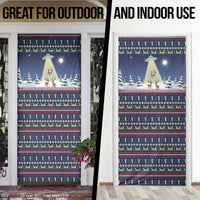 Christmas Alien Pattern with UFO Abduction of Santa Reindeer Snowy Forest Door Cover Xmas Holiday Patterns - Wonder Print Shop