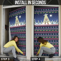 Christmas Alien Pattern with UFO Abduction of Santa Reindeer Snowy Forest Door Cover Xmas Holiday Patterns - Wonder Print Shop