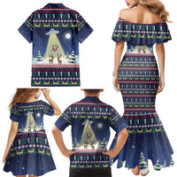 Christmas Alien Pattern with UFO Abduction of Santa Reindeer Snowy Forest Family Matching Mermaid Dress and Hawaiian Shirt Xmas Holiday Patterns - Wonder Print Shop