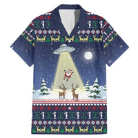 Christmas Alien Pattern with UFO Abduction of Santa Reindeer Snowy Forest Family Matching Mermaid Dress and Hawaiian Shirt Xmas Holiday Patterns - Wonder Print Shop