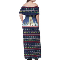 Christmas Alien Pattern with UFO Abduction of Santa Reindeer Snowy Forest Family Matching Off Shoulder Maxi Dress and Hawaiian Shirt Xmas Holiday Patterns - Wonder Print Shop