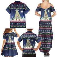 Christmas Alien Pattern with UFO Abduction of Santa Reindeer Snowy Forest Family Matching Summer Maxi Dress and Hawaiian Shirt Xmas Holiday Patterns - Wonder Print Shop